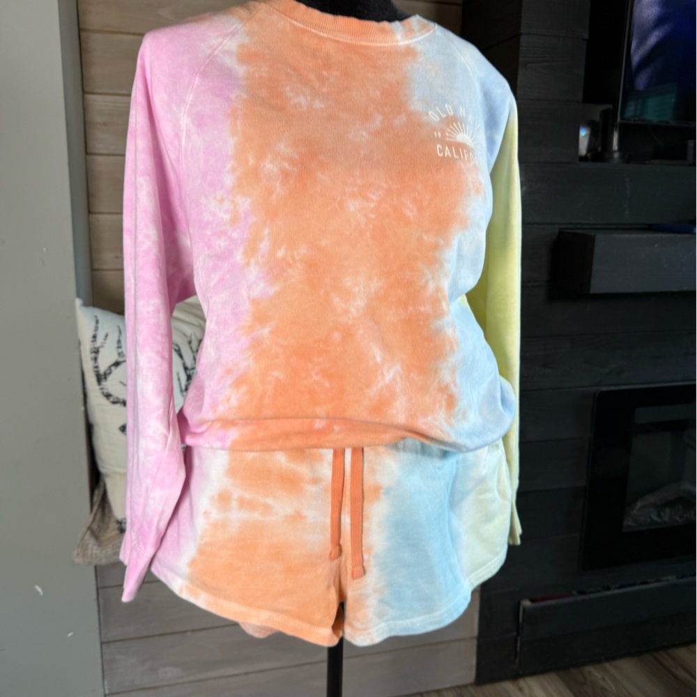 Old Navy Pastel Tie-Dye Lounge Set - Pink, Orange, Blue, Yellow